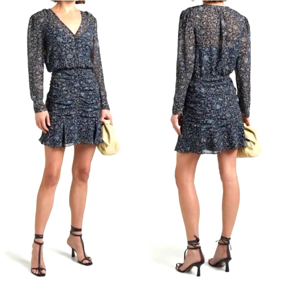 Veronica Beard- 100 % Silk Rosalia Floral Long Sleeve Dress